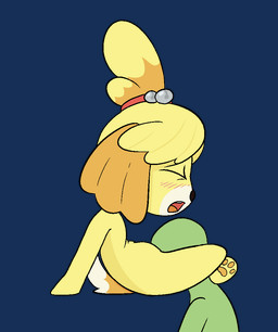 accessory anthro bell blush chokehold crossed_legs cunnilingus duo eyes_closed female fur green_body green_skin hair_accessory headlock leg_wrap male male/female open_mouth oral paws sex simple_background sitting toony vaginal yellow_body yellow_fur happy_harvey animal_crossing nintendo anon isabelle_(animal_crossing) canid canine canis domestic_dog human mammal alpha_channel
