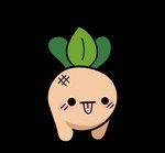 ambiguous_gender blep blush dot_eyes food plant plant_hair pseudo_hair running tan_body taxes tongue tongue_out turnip vegetable unknown_artist turnip_boy_commits_tax_evasion turnip_boy elemental_creature flora_fauna 2_frame_animation animated short_playtime