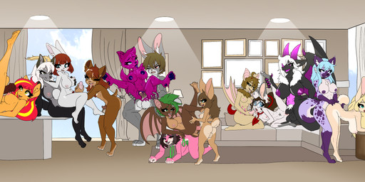 anthro bent_over breasts carrying_another carrying_partner carrying_position doggystyle fellatio female femboy from_behind_position group gynomorph gynomorph/female gynomorph/male herm herm/male intersex intersex/female intersex/intersex intersex/male male male/female oral penile sex sitting sitting_on_another spitroast spread_legs spreading standing standing_sex aubreysky mythology aubrey_sky_(character) blake_sky_(character) enzo_sky_(character) jordan_sky_(character) paige_sky_(character) canid canine dragon felid feline hybrid lagomorph mammal mythological_creature mythological_scalie scalie absurd_res hi_res