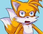 3_tails angry anthro blue_eyes eye_bags male multi_tail shocked solo tail dandi sega shocked_tails sonic_the_hedgehog_(series) tails_gets_trolled miles_prower canid canine fox mammal icon meme reaction_image