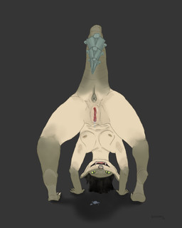 all_fours anus areola bent_over bodily_fluids breasts dripping female freckled_face freckles genital_fluids genitals hair looking_at_viewer nipples nude piercing presenting rear_view short_hair small_breasts smile solo tail vulva imhere deadlock_(game) valve ivy_(deadlock) gargoyle humanoid 4:5 colored digital_media_(artwork)