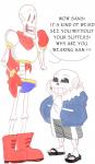2015 animated_skeleton bone bottomwear cape clothing duo english_text grin happy hi_res male marl-arts not_furry papyrus_(undertale) sans_(undertale) shorts simple_background skeleton smile text undead undertale undertale_(series) white_background