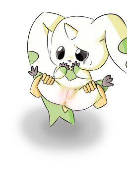 anus bodily_fluids ears_down female feral genitals pivoted_ears solo sweat vulva olihai bandai_namco digimon digimon_(species) terriermon absurd_res hi_res