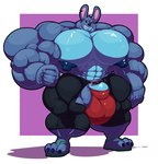 2022 3_toes abs alien anthro anthrofied areola balls_outline barely_contained belt big_bulge big_muscles big_pecs biped black_eyes blue_areola blue_body blue_fur blue_nipples blue_nose bobert bulge cel_shading clothing detailed_bulge disney experiment_(lilo_and_stitch) eyebrows feet footwear fur genital_outline genitals grin hi_res huge_bulge huge_muscles huge_pecs hyper hyper_bulge hyper_muscles hyper_nipples lilo_and_stitch looking_at_viewer male muscular muscular_anthro muscular_male nipples notched_ear pecs penis penis_base penis_outline red_clothing red_underwear sandals shaded sharp_teeth simple_background smile solo standing stitch_(lilo_and_stitch) teeth thick_thighs toes underwear