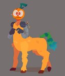 blush food fruit fur machine male plant prosthetic prosthetic_limb pumpkin robot_arms shy solo wire strangecorvus european_mythology greek_mythology mythology centaur equid equid_taur humanoid_taur mammal mammal_taur robot taur