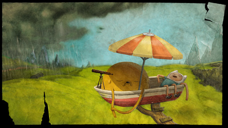 ambiguous_gender anthro balaclava boat clothing cloud detailed_background duo eyes_closed floppy_ears grass hat headgear headwear lying male mask on_back on_model orange_body plant raining shirt sky sleeping telescope text toony topwear umbrella vehicle watercraft nick_jennings paul_linsley phil_rynda_(artist) adventure_time cartoon_network finn_the_human jake_the_dog canid canine canis domestic_dog human mammal absurd_res cover_art english_text hi_res official_art widescreen adopted_(lore) adoptive_brother_(lore) adoptive_brothers_(lore) adoptive_sibling_(lore) brother_(lore) brothers_(lore) sibling_(lore)