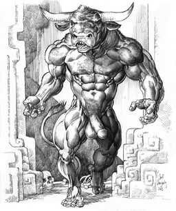 abs angry anthro balls biceps big_penis body_hair bone chest_hair deltoids feet genitals half-erect horn inside looking_at_viewer male manly muscular muscular_arms muscular_legs muscular_thighs navel nipples nude obliques pecs penis pillar pubes rib_cage shadow skull solo stubble triceps vein veiny_penis wall_(structure) jebriodo european_mythology greek_mythology mythology bovid bovine cattle mammal minotaur 2015 hi_res monochrome