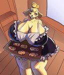 anthro belly breasts butt female hyper inflation overweight slightly_chubby solo transformation farodor animal_crossing nintendo isabelle_(animal_crossing) canid canine canis domestic_dog mammal absurd_res hi_res