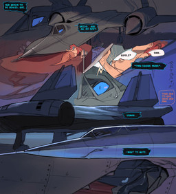 aircraft blue_eyes bodily_fluids dialogue duo female feral machine male nipples sweat sweatdrop text vehicle ratbat lockheed_martin sr-71_blackbird human living_aircraft living_machine living_vehicle mammal comic hi_res