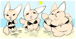 anthro beach belly big_belly big_breasts big_butt big_ears bikini blush bodily_fluids border breasts butt clothing dot_eyes female fur huge_belly huge_breasts huge_butt hyper hyper_belly hyper_butt looking_at_viewer morbidly_obese morbidly_obese_anthro morbidly_obese_female navel obese obese_anthro obese_female open_mouth open_smile outside overweight overweight_anthro overweight_female smile solo standing sun sweat sweatdrop swimwear tail tan_body tan_fur tan_tail two-piece_swimsuit weight_gain weight_gain_sequence white_border fuzzywooly aggretsuko sanrio fenneko canid canine fennec_fox fox mammal true_fox 2024 absurd_res hi_res