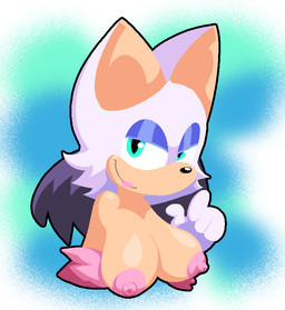 anthro blush clothed clothed/nude clothing female looking_at_viewer mostly_nude nipples nude solo spread_wings teasing teasing_viewer wings pizzascaremouse sega sonic_the_hedgehog_(series) rouge_the_bat bat mammal