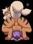 all_fours ambiguous_gender anus balls black_nose bodily_fluids brown_body brown_fur claws cum cum_in_mouth cum_inside deep_throat drinking drinking_cum duo ejaculation eyes_closed fellatio feral feral_on_feral feral_penetrated feral_penetrating feral_penetrating_feral fluffy fluffy_tail fur genital_fluids genitals green_eyes holding_balls looking_back lying male multicolored_body multicolored_fur on_back oral oral_penetration penetration penile purple_body sex simple_background sucking tail two_tone_body two_tone_fur 007delta nintendo pokemon kyuu_(vaporeon) eeveelution generation_1_pokemon growlithe marine pokemon_(species) vaporeon 2021 hi_res signature