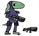 ambiguous_gender assault_rifle fur gun holding_gun holding_object holding_ranged_weapon holding_weapon ranged_weapon rifle simple_background solo weapon white_background kobold_thief_(artist) dungeons_and_dragons dwarf_fortress hasbro wizards_of_the_coast x-com kobold_thief cutebold furred_kobold furred_scalie kobold reptile scalie aliasing digital_media_(artwork) full-length_portrait portrait