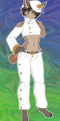 amputee anthro biped claws clothed clothing countershade_torso countershading disability female hair hair_over_eye hat headgear headwear midriff missing_arm solo tail munkeesgomu quen_(munkeesgomu) felid feline lynx mammal hi_res trans_(lore) trans_woman_(lore)