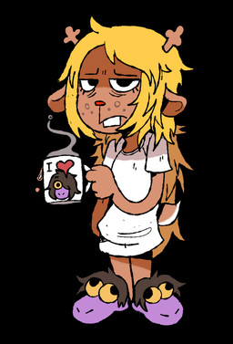 anthro blonde_hair brown_body clothing container cup female footwear hair mug red_nose shirt shoes slippers solo topwear white_clothing white_shirt white_topwear iluvrabbitz deltarune undertale_(series) noelle_holiday deer mammal new_world_deer reindeer hi_res