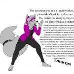 5_fingers anthro clothing collar female fingers front_view jewelry simple_background solo text white_background acethebigbadwolf artie_(acethebigbadwolf) canid canine canis mammal wolf 1:1 2017 absurd_res digital_media_(artwork) english_text hi_res story