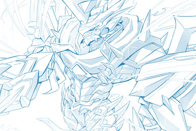 armor looking_at_viewer male melee_weapon simple_background solo sword weapon white_background sollyz bandai_namco digimon digimon_(species) jesmon_x 2021 blue_and_white digital_drawing_(artwork) digital_media_(artwork) monochrome signature