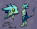 4_ears anthro blue_body blue_feathers countershading dewclaw digitigrade feathered_crest feathered_wings feathers female green_body green_eyes head_crest multi_ear winged_arms wings akoridi gyrotech luvashi avali