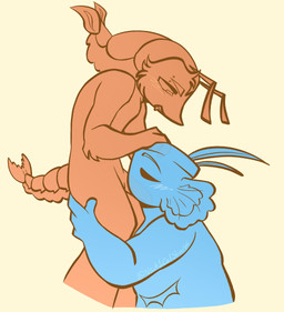 aquarium duo fellatio fish_bowl genitals grabbing_head leg_grab male male/male oral penile penis sex sucking vivarium naut1calshark blushcrunch_studio dandy's_world finn_(dandy's_world) shrimpo_(dandy's_world) aquatic arthropod crustacean humanoid shrimp hi_res trans_(lore)