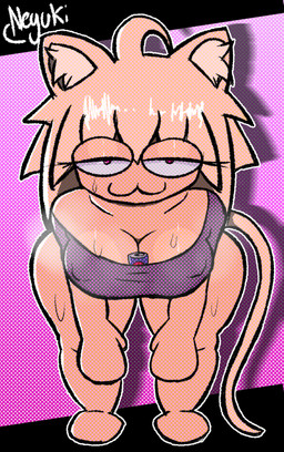 :3 bedroom_eyes bent_over big_breasts big_butt big_eyes blonde_hair bodily_fluids breasts butt cleavage clothed clothing female hair looking_at_viewer musk narrowed_eyes nipple_outline pink_background seductive shirt shortstack shortstack_female simple_background solo sweat tail thick_thighs topwear neyusleep pepsi tsukihime type-moon neco-arc animal_humanoid felid felid_humanoid feline feline_humanoid humanoid mammal mammal_humanoid absurd_res hi_res