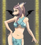 5_fingers anthro biped breasts cleavage clothed clothing female fingers floating_wings horn kemono membrane_(anatomy) membranous_wings navel pose skimpy solo standing unusual_anatomy unusual_wings wings yellow_eyes kiyoshi final_fantasy final_fantasy_ix square_enix freya_crescent burmecian mammal rodent hi_res