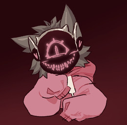 ambiguous_gender anthro clothed clothing creepy_smile eye_symbol fluffy fur glowing glowing_eyes glowing_face grey_body grey_fur hair heart_symbol hoodie horror_(theme) looking_at_viewer machine pink_clothing pink_hoodie pink_topwear protogen_face protogen_visor screen screen_face simple_background smile smiling_at_viewer solo stare symbol teeth topwear tuft anonymous_artist soultheprotogen soul_(soultheprotogen) protogen colored digital_drawing_(artwork) digital_media_(artwork) shaded