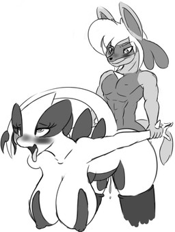 ambiguous_penetration anthro arm_grab arm_pull big_breasts breasts duo female female_penetrated from_behind_position fucked_silly hanging_breasts interspecies male male/female male_penetrating male_penetrating_female nipples penetration prison_guard_position sex simple_background tail white_background seiiartworks nintendo pokemon shadow-anubis avian canid canine generation_2_pokemon generation_4_pokemon legendary_pokemon lucario lugia mammal pokemon_(species) greyscale hi_res monochrome