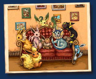 ambiguous_gender black_body blue_body brown_body brown_fur eyes_closed feral fin forked_tail fur furniture group on_sofa one_eye_closed open_mouth open_smile quadruped smile sofa tail tail_fin unusual_anatomy unusual_tail koike_09 nintendo pokemon aquatic eevee eeveelution espeon flareon generation_1_pokemon generation_2_pokemon generation_4_pokemon glaceon jolteon leafeon pokemon_(species) umbreon vaporeon 2012 alpha_channel e621_post_recursion hi_res