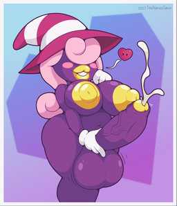 abstract_background areola balls belly big_balls big_breasts big_nipples big_penis blush blush_stickers bodily_fluids border breasts clothing cum ejaculation foreskin genital_fluids genitals glans gloves gynomorph hair hair_over_eyes handwear hat headgear headwear heart_symbol huge_balls huge_breasts huge_nipples huge_penis hyper hyper_balls hyper_genitalia hyper_penis intersex lips masturbation mostly_nude motion_lines navel nipples not_furry partially_retracted_foreskin penile penile_masturbation penis pink_hair puffy_areola puffy_nipples purple_body simple_background slightly_chubby smile solo text thick_lips thick_thighs vein veiny_penis white_border white_clothing white_gloves white_handwear wide_hips witch_hat yellow_glans yellow_lips yellow_nipples thisnameistaken mario_bros nintendo paper_mario paper_mario:_the_thousand_year_door vivian_(mario) ghost humanoid shadow_siren spirit 2023 digital_media_(artwork) hi_res