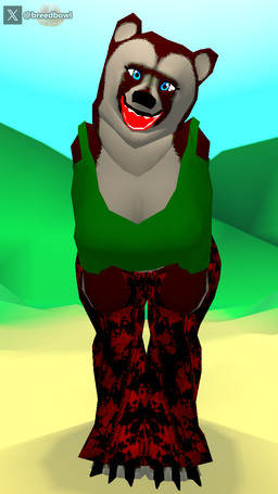 anthro blue_eyes brown_body brown_fur clothed clothing curvy_figure female fully_clothed fur looking_at_viewer low_poly outside retro solo breedbowl forbidden_pants bear mammal 3d_(artwork) 9:16 digital_media_(artwork) hi_res