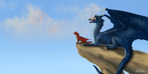 claws day duo feral lying membrane_(anatomy) membranous_wings outside sky tail wings ferrety-lixciaa european_mythology mythology dragon mythological_creature mythological_scalie scalie western_dragon 2015 2:1 digital_media_(artwork)