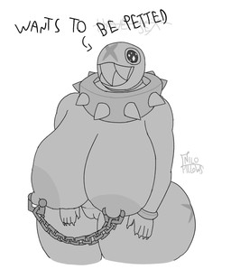 anthro areola belly big_breasts big_butt bodily_fluids breasts butt chain chomp collar cum curvy_figure female genital_fluids genitals huge_breasts huge_butt huge_thighs nipple_chain nipple_piercing nipples open_mouth piercing sharp_teeth solo sparkles sparkling_eyes teeth text thick_thighs tongue tongue_out nilo_pillows mario_bros nintendo gigi_(thecoatl034) chain_chomp hi_res monochrome