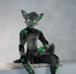 animal_genitalia clothing fur genitals gloves hair handwear knot knot_in_sheath knotted_penis latex latex_clothing latex_gloves latex_handwear latex_legwear latex_skinsuit legwear penis sheath skinsuit tight_clothing rexouium absurd_res hi_res