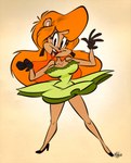 anthro clothed clothing female gloves hair handwear orange_hair solo themrock tiny_toon_adventures warner_brothers julie_bruin bear mammal