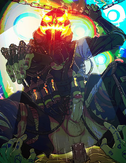 anus bodily_fluids clothed clothing duo flashing_light foreskin genital_fluids genitals holding_chain leaking_precum looking_at_viewer male male/male mask partially_clothed penetration penile penile_penetration penis precum presenting presenting_anus prisoner psychedelic pubes riding tattoo threatening wearing_mask epilepsy_warning jackiry batman_(series) dc_comics scarecrow_(dc) human humanoid mammal absurd_res animated hi_res no_sound short_playtime video