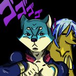 anthro cosplay dorime male solo zhibita dogelore jojo's_bizarre_adventure menacing_(meme) vocaloid cheems giorno_giovanna zhibita_(character) canid canine canis domestic_dog mammal shiba_inu spitz 1:1 alpha_channel digital_media_(artwork) meme