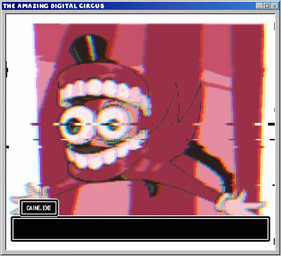 dialogue flashing for_a_head glitch male pixelated solo sora's_pixel_converter text window_(computing) epilepsy_warning marsminer glitch_productions the_amazing_digital_circus caine_(tadc) humanoid object_head tooth_creature animated digital_media_(artwork) english_text pixel_(artwork) pixel_animation