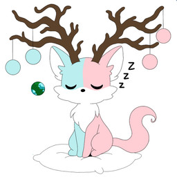 antelope_horn blue_body blue_fur bovid_horn female feral fur horn multicolored_body multicolored_fur pillow pink_body pink_fur pink_tail raised_tail simple_background sitting sleeping solo sound_effects tail two_tone_body two_tone_fur vowelless vowelless_sound_effect white_background young young_female zzz fox_the_time pixile_studios super_animal_royale deer mammal super_cotton_candy_deer_(sar) super_deer_(sar) 1:1