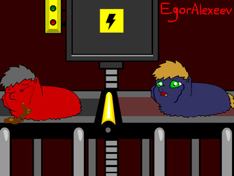 abuse ambiguous_feral ambiguous_gender amputee animal_abuse blue_body blue_fur bodily_fluids brown_body brown_fur brown_hair crying disability electricity feces feces_on_body feral fur green_body green_eyes green_fur green_hair grey_eyes grey_hair group hair helpless missing_all_legs missing_all_limbs missing_leg missing_limb open_mouth pain pained_expression production_line pushbutton red_body red_fur smoke tears text torture yellow_eyes young young_ambiguous young_feral egoralexeev fluffy_pony fluffy_pony_(species) mammal 2d_animation 4:3 animated artist_name loop seamless_loop