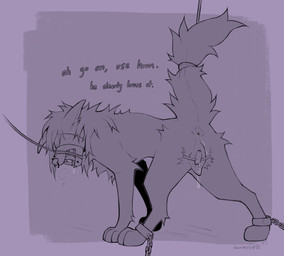 andromorph animal_genitalia animal_vulva anus bdsm blindfold bodily_fluids bondage bound bound_muzzle butt canine_genitalia canine_vulva chain chained_cuffs cuffed_ankles cum cum_drool drooling facial_piercing feral fur gag gagged genital_fluids genitals hair intersex legs_tied multiple_piercings muzzle_gag nose_piercing open_mouth paws piercing presenting presenting_hindquarters questionable_consent raised_tail restraints rope rope_bondage saliva solo spread_legs spread_vulva spreading submissive tail text tongue tongue_out vaginal vaginal_fluids vulva slumberpup pillow_(slumberpup) canid canine canis domestic_dog mammal absurd_res hi_res
