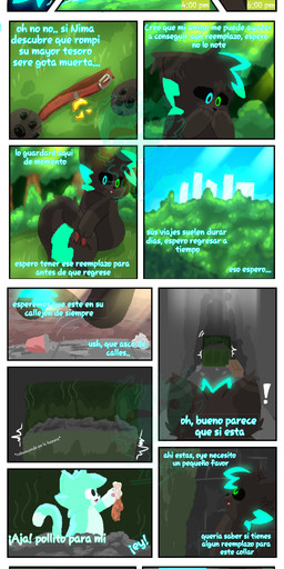 alley ambiguous/ambiguous ambiguous_gender anthro belt bioluminescence black_body blue_body blue_fur brown_body brown_fur cage chicken_meat city collar dialogue drop duo ejaculation feral food forest fur glowing gradient_background hands-free legless male meat multicolored_body multicolored_fur no_hands nude pet_store plant simple_background snout store text trash tree white_body young soy4nima domestic_cat felid feline felis mammal absurd_res comic detailed hi_res long_image spanish_description spanish_text tall_image