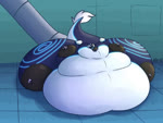 3_toes 4_fingers anthro belly big_belly blue_eyes feet fingers huge_belly hyper hyper_belly hyper_inflation inflation inside male morbidly_obese morbidly_obese_anthro morbidly_obese_male multicolored_body obese obese_anthro obese_male overweight overweight_anthro overweight_male solo stuffing tail toes tube_bulge wings toxicoow mythology geo_(geodergart) dragon mythological_creature mythological_scalie scalie skulldragon 4:3 animated no_sound short_playtime webm