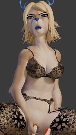 anthro clothing deep_penetration female genitals humanoid_genitalia humanoid_vulva improvised_sex_toy lingerie masturbation penetration solo vaginal vaginal_penetration vulva hellnayt hellnayt_(modeller) deltarune undertale_(series) carol_holiday deer mammal 3d_(artwork) 4k 9:16 absurd_res digital_media_(artwork) hi_res