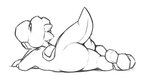 ambiguous_gender amphlow butt clothing footwear hand_on_chin line_art looking_at_viewer looking_back mario_bros monochrome nintendo pose presenting presenting_hindquarters shoes solo tail yoshi