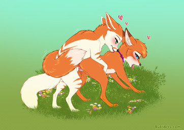 animal_genitalia animal_penis balls blue_eyes blush bodily_fluids butt canine_genitalia canine_penis claws countershade_torso countershading duo erection feet female female_penetrated feral feral_on_feral feral_penetrated feral_penetrating feral_penetrating_feral fur genital_fluids genitals green_eyes hair humanoid_genitalia humanoid_genitalia_on_feral humanoid_vulva humanoid_vulva_on_feral licking male male/female male_penetrating male_penetrating_female neck_lick penetration penile penile_penetration penis penis_in_vagina rear_view sex sheath smile standing tail teeth toes tongue vaginal vaginal_fluids vaginal_penetration vulva rukifox miyuki_(rukifox) raito_(hekkibluefox) canid canine fox mammal 2026 digital_drawing_(artwork) digital_media_(artwork)