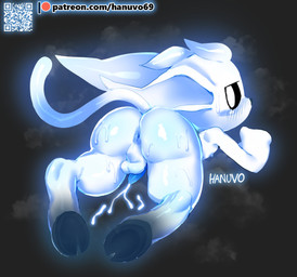 anthro anus backsack balls big_butt black_hooves black_sclera blue_anus blue_nipples blue_penis blush bodily_fluids bottom_heavy butt cloven_hooves colored_cum cum erection genital_fluids genitals glowing glowing_body glowing_cum hooves light long_ears lying male nipples nude on_front pear-shaped_figure penile penis perineum qr_code rear_view simple_background solo sweat tail tapering_penis text thick_thighs unusual_bodily_fluids unusual_cum unusual_genital_fluids white_balls white_body white_ears white_perineum white_skin white_tail wide_hips hanuvo microsoft ori_(series) xbox_game_studios ori_(ori) guardian_spirit spirit 2026 absurd_res artist_name colored digital_drawing_(artwork) digital_media_(artwork) hi_res lighting shaded signature