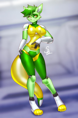 anthro female joints machine robotic robotization solo standing translucent translucent_body nariikhan robot robot_anthro hi_res