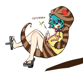 4_eyes :d asian_clothing bare_legs blue_hair blush breasts clothed clothing coin coin_flip east_asian_clothing exposed_feet eyebrow_through_hair eyebrows female footwear gesture geta green_eyes hair hand_gesture hand_in_pocket hoodie japanese_clothing living_tail markings multi_eye multicolored_hoodie open_mouth pantsless pattern_clothing pattern_hoodie pattern_topwear pink_bow pockets red_eyes shadow shoe_laces simple_background smile snake_hood snake_tail solo sparkles striped_clothing striped_hoodie striped_markings striped_tail striped_topwear stripes tail tail_markings text thick_tail thumbs_up topwear translucent translucent_hair unusual_anatomy unusual_clothing unusual_tail white_background avena_fatua asian_mythology east_asian_mythology japanese_mythology kemono_friends mythology tsuchinoko_(kemono_friends) animal_humanoid cryptid humanoid mythological_creature mythological_scalie reptile reptile_humanoid scalie scalie_humanoid snake snake_humanoid tsuchinoko yokai 2022 digital_drawing_(artwork) digital_media_(artwork) english_text hi_res
