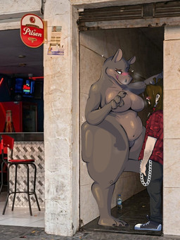 big_breasts big_butt breasts butt duo female fingers grey_body larger_female male male/female nude self_insert size_difference slightly_chubby slightly_chubby_female thick_thighs tongue tongue_out l0oui5 a_chance_encounter dreamworks madagascar_(series) gloria_(madagascar) hippopotamid human mammal 3:4 hi_res meme