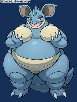 1_horn anthro bedroom_eyes belly big_belly big_breasts big_ears biped breast_grab breast_squish breasts brown_eyes claw_fingers featureless_breasts female female_anthro front_view grabbing_own_breast hand_on_breast head_spikes horn lidded_eyes looking_at_viewer narrowed_eyes obese obese_anthro obese_female open_mouth open_smile overweight overweight_anthro overweight_female pokemorph scales seductive self_grope simple_background smile solo spikes spikes_(anatomy) squish standing tail text thick_tail thick_thighs transparent_background wide_hips nekocrispy nintendo pokemon generation_1_pokemon nidoqueen pokemon_(species) scalie 2026 alpha_channel artist_name digital_drawing_(artwork) digital_media_(artwork) full-length_portrait hi_res portrait signature url